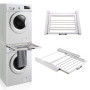 [en.casa] Kit de Superposition Universel avec Porte-Serviettes Coulissant Cadre pour Lave-Linge Sèche-Linge Standard 60 cm Machi