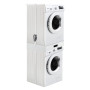 [en.casa] Kit de Superposition Universel avec Tiroir Cadre pour Lave-Linge Sèche-Linge Standard 60 cm Machine à Laver Acier Laqu