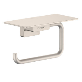 hansgrohe AddStoris 41772820 Porte-rouleau de papier toilette en nickel brossé avec étagère