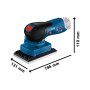 Bosch Professional 12V System ponceuse vibrante sans-fil GSS 12V-13 (compatible avec système Click & Clean Bosch, avec 3 plateau