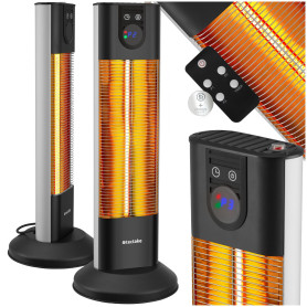 tectake® Chauffage Electrique Infrarouge Silencieux Chauffage exterieur terrasse réglable économique 500W