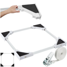 tectake® Kit de superposition universel lave-linges 46-66cm avec Corde à cliquet Accessoires lave linge & sèche linge Organisati