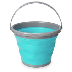 Navaris Seau Pliable 10L - Seau Portatif Usage Intérieur et Extérieur - Rangement Rétractable Idéal pour Camping Pêche Ménage Le