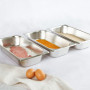 Navaris 3x Bac de Cuisson en Inox - Plat Rectangulaire en Acier Inoxydable - Plateau de Cuisson Four pour Pâtisserie Gratin - 32