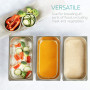 Navaris 3x Bac de Cuisson en Inox - Plat Rectangulaire en Acier Inoxydable - Plateau de Cuisson Four pour Pâtisserie Gratin - 32