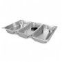 Navaris 3x Bac de Cuisson en Inox - Plat Rectangulaire en Acier Inoxydable - Plateau de Cuisson Four pour Pâtisserie Gratin - 32