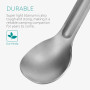 Navaris Cuillère Manche Longue - Louche 100% en Titane Durable 15g 21,5 x 3,9 cm - pour remuer doser saisir Cuisine extérieur ca