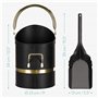 Navaris Seau à Cendres - Réceptacle en Acier pour Cendre et Charbon 23 cm diamètre et 34 cm Hauteur - Seau avec Pelle pour Entre