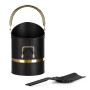 Navaris Seau à Cendres - Réceptacle en Acier pour Cendre et Charbon 23 cm diamètre et 34 cm Hauteur - Seau avec Pelle pour Entre