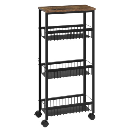 WOLTU Chariot de Rangement avec 1 Plateau et 3 Paniers
