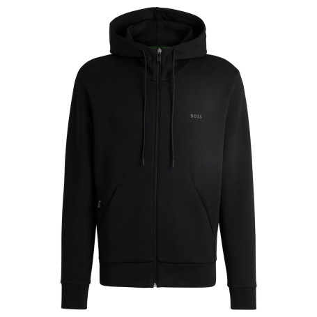 BOSS Hommes Saggy Sweat à Capuche zippé en Coton Stretch avec Logo imprimé