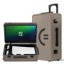 POGA Lux Desert Taupe - Mallette de jeu (compatible avec Playstation 5) - Mallette de voyage avec moniteur de jeu AOC de 24" et