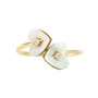 Fossil Femme Radiant Love Bague Toi Et Moi en acier inoxydable doré avec cœur en nacre, JF047347107