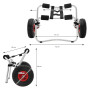 ECD Germany Chariot Pliable de Remorque Kayak Canoë 70 kg en Aluminium 72x32x46 cm avec Pneus à Bandage Caoutchouc y Compris Cou