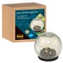 Idena 31244 - Boule en verre LED avec 20 LED blanc chaud - Boule transparente - Lampe solaire pour extérieur - Avec panneau sola