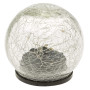 Idena 31244 - Boule en verre LED avec 20 LED blanc chaud - Boule transparente - Lampe solaire pour extérieur - Avec panneau sola