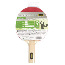 Idena 40201 - Raquette de Tennis de Table pour débutant avec Manche Droit en Bois