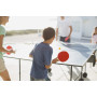 Idena 40201 - Raquette de Tennis de Table pour débutant avec Manche Droit en Bois, Un côté Lisse en Noir et Rouge