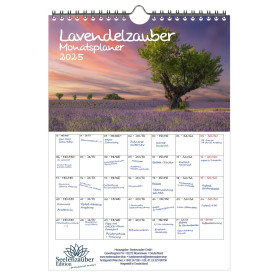 Lavendelzauber Calendrier DIN A4 pour 2025 Lavande – Coffret cadeau Contenu : 1 calendrier