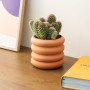 Navarsi Pot de Fleur - Pot Plante intérieur en Terre Cuite 26 x 16 x 4cm avec Base Soucoupe Amovible - Pot Fleur Interieur Exter