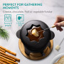 Navaris Service à fondue - Appareil à fondue en fonte jusquà 6 personnes avec capacité 1200 ml - Caquelon fondue savoyarde bourg