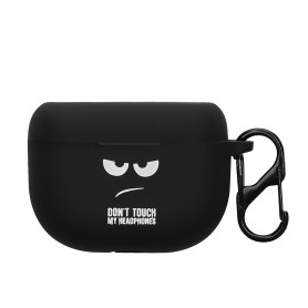 kwmobile Housse pour écouteurs Compatible avec Jabra Elite 8 Active Coque - Coque de Protection en Silicone - Blanc-Noir-Noir