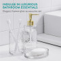 Navaris Accessoires de Salle de Bain - Set Accessoire de Salle de Bain - Ensemble Complet - Distributeur de Savon - Verre Brosse