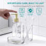 Navaris Accessoires de Salle de Bain - Set Accessoire de Salle de Bain - Ensemble Complet - Distributeur de Savon - Verre Brosse