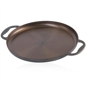 Mahlzeit Poêle à paella polie de 35 cm - Poêle en fonte avec deux poignées - Poêle à paella - Poêle à paella en fonte - Pour bar