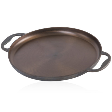 Mahlzeit Poêle à paella polie de 35 cm - Poêle en fonte avec deux poignées - Poêle à paella - Poêle à paella en fonte - Pour bar