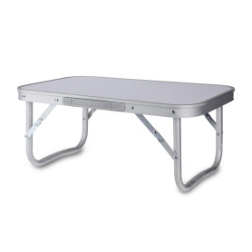 Spetebo Mini table de camping pliable blanche – 56 x 34 cm – Table basse pliante en aluminium – Table de jardin