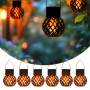 Lot de 6 mini lampes solaires suspendues 9 x 7 cm avec effet flamme - Petites lanternes LED à suspendre pour l'extérieur - Éclai