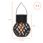 Lot de 6 mini lampes solaires suspendues 9 x 7 cm avec effet flamme - Petites lanternes LED à suspendre pour l'extérieur - Éclai
