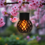 Lot de 6 mini lampes solaires suspendues 9 x 7 cm avec effet flamme - Petites lanternes LED à suspendre pour l'extérieur - Éclai