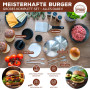deux hottes à hamburger et quatre brochettes