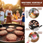 eluno Lot de 6 hamburgers avec presse à hamburger avec papier à hamburger, spatule, deux hottes à hamburger et quatre brochettes
