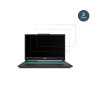 dipos I 2x Protection ecrán mat compatible avec MSI Cyborg 15 Gaming Laptop Verre souple Film Protecteur 9H