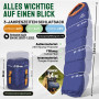 zeitgeist OUTDOOR Sac de couchage 3 saisons pour adulte 210 x 81 cm [stretch] imperméable léger 10 °C confort été pour moto, pêc