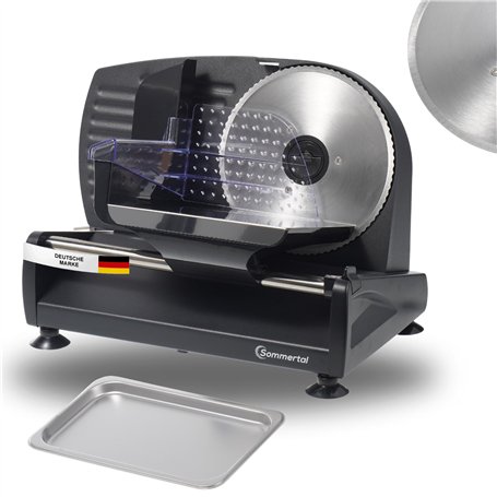 Sommertal AS190 DUAL Trancheuse universelle 200 W en acier inoxydable avec lame dentelée et affûtage lisse