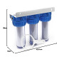 Naturewater NW-BR10B4 – Système de filtration 3 Étapes – 20,67 mm 1/2" – avec Filtre à sédiments Charbon actif Bioc et Granulés 
