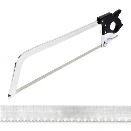 Wiltec Scie Boucher professionnelle XL – 600 x 26 x 160 mm – Lame de 43 cm – avec Poignée antidérapante en PVC – Outil de Cuisin