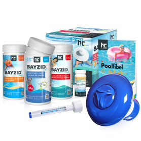 BAYZID® kit de démarrage pour Piscine 7 pièces pour l'entretien de l'eau avec granulés de Chlore pour Piscine