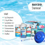 BAYZID® kit de démarrage pour Piscine 7 pièces pour l'entretien de l'eau avec granulés de Chlore pour Piscine, PH Minus et Multi