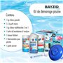 BAYZID® kit de démarrage pour Piscine 7 pièces pour l'entretien de l'eau avec granulés de Chlore pour Piscine, PH Minus et Multi