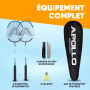 Apollo Kit de badminton - Ensemble de raquettes de badminton pour l'entraînement, le sport et le plaisir en famille, 2 raquettes