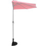 Demi-Pied de Parasol Noir Demi-Cercle Aspect Fonte Vintage et Motifs Floraux
