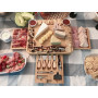 Planche à Fromage en Bambou et Ensemble de Couteaux Bols en céramique Ouvre-vin Plateau de Service
