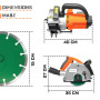 TIMBERTECH® Rainureuse Murale - avec Laser, 2 Disques Diamant (Ø 150 mm), 1700 W, 4000 tr/min, Adaptateur pour Aspirateur et Mal