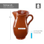 MamboCat Pichet médiéval viking en argile - 1,9 l - Carafe méditerranéenne antique de qualité supérieure - Fabriquée à la main -