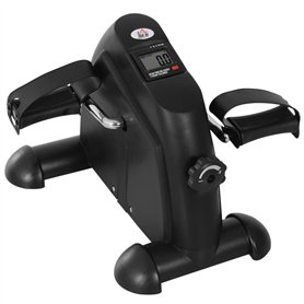 HOMCOM Vélo d'appartement Mini Bike Vélo d'entraînement à pédales Appareil à vélo avec écran LCD Fonte Noire 35 x 40 x 31 cm